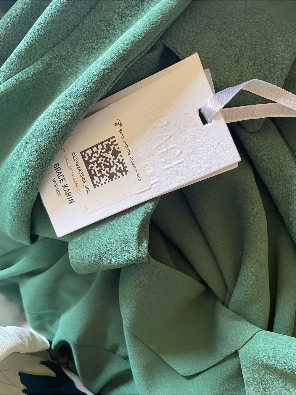 Grace Karin Green Pleated Long-Sleeve Midi Dress Size Large NWT - Picture 5 of 5